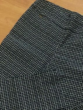 Lisette stretch pant sz 18 black white elastic waist straight leg